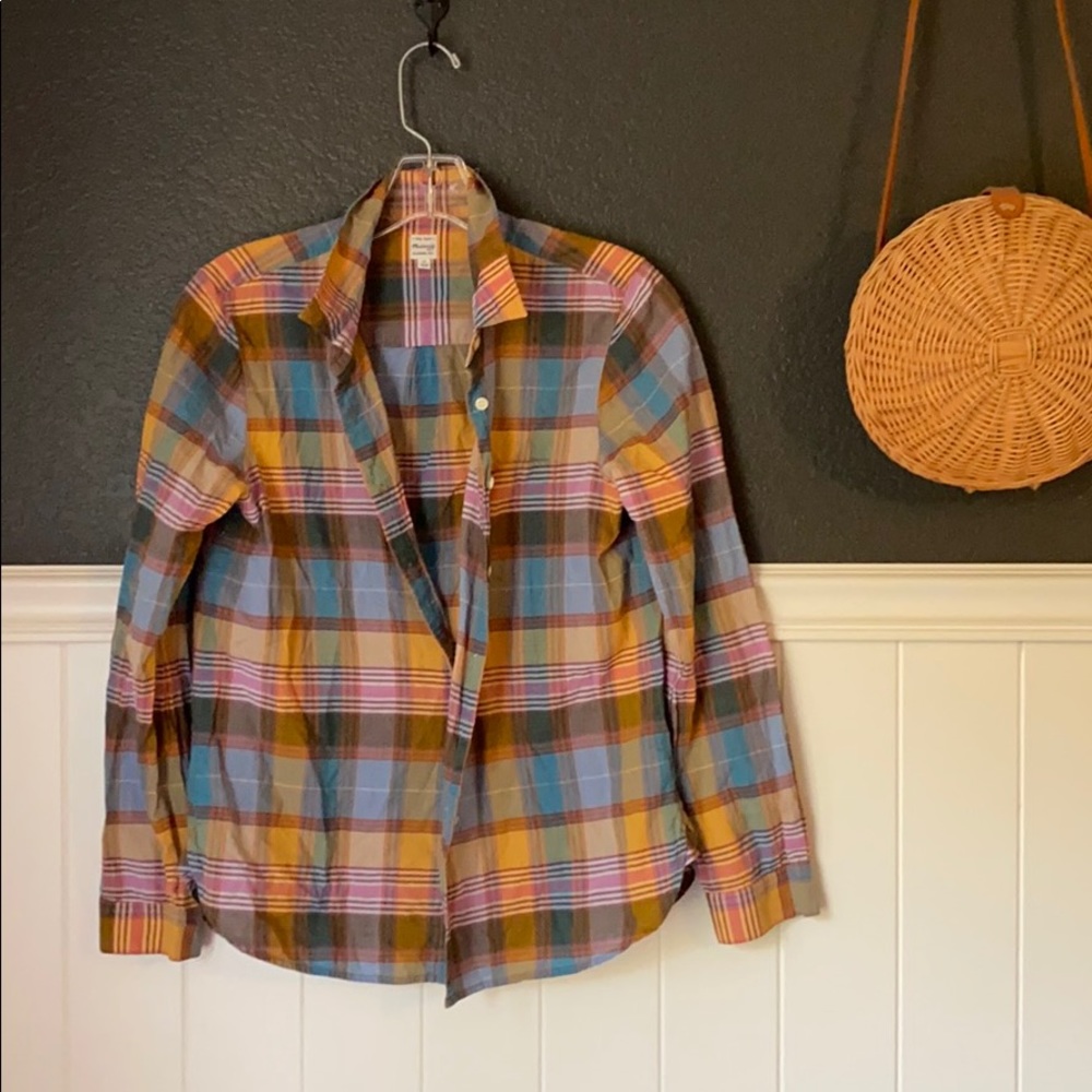 Madewell lightweight button down plaid